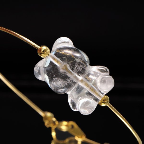画像3: 天然石パーツ　熊（くま）　水晶　縦穴　約1.3cm×約1.7cm　品番：19247
