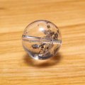 バラ石　水入り水晶　丸　約13〜14ｍｍ　穴あり　品番：18882