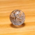 バラ石　水入り水晶　丸　約18ｍｍ　穴あり　品番：19266