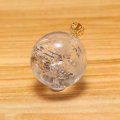 ペンダントトップ　水入り水晶　丸　約14ｍｍ　K18　ゴールド　品番：19263