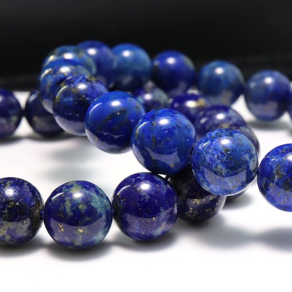 画像4: ブレス　ラピスラズリ＜アフガニスタン産＞　丸　約15〜15.5mm　品番：19323