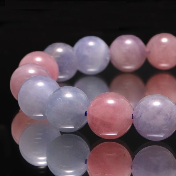 画像3: ブレス　ブルーローズクォーツ＜タンザニア産＞　丸　約10mm　品番：19337