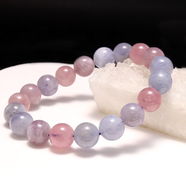 画像5: ブレス　ブルーローズクォーツ＜タンザニア産＞　丸　約10mm　品番：19337