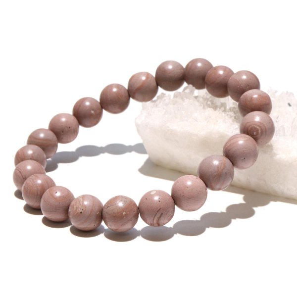 画像4: 【日本銘石】ブレス　新潟山桜石（新潟チャート）＜新潟県＞　丸　約12mm　活力　精神力　洞察力　パワーストーン　天然石　品番：17807