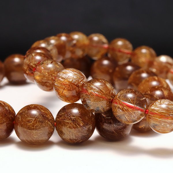 画像4: ブレス　コッパールチルクォーツ＜ブラジル産＞　丸　約8.5mm　品番：19389