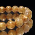ブレス　ルチルクォーツ＜ブラジル産＞　丸　約9mm　品番：19401