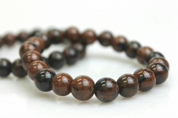 画像7: 【日本銘石】ブレス　ヴァーミリオンオブシディアン　12mm　品番：　10772