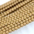 連　北投石（イエローグレー）　丸　4mm　　品番： 7345
