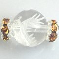 ロンデル（SVアンバー/花型）　 6mm　100個　　品番： 7359