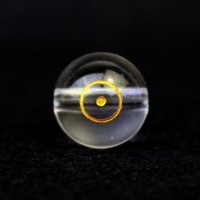 【オリジナル商品】カービング　占星術　太陽　水晶(金彫り)　12mm　　品番： 10748