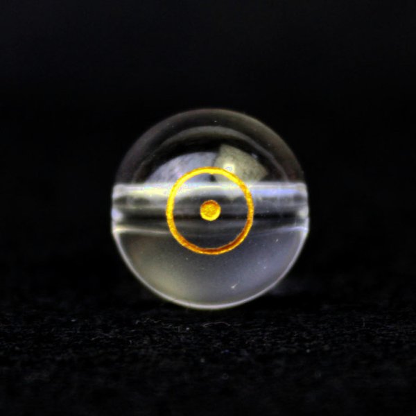 画像1: 【オリジナル商品】カービング　占星術　太陽　水晶(金彫り)　12mm　　品番： 10748