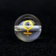 画像1: 【オリジナル商品】カービング　占星術　金星　水晶(金彫り)　12mm　　品番： 10750 (1)