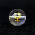 【オリジナル商品】カービング　占星術　金星　水晶(金彫り)　12mm　　品番： 10750