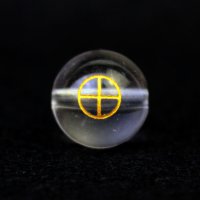 【オリジナル商品】カービング　占星術　地球　水晶(金彫り)　12mm　　品番： 10751