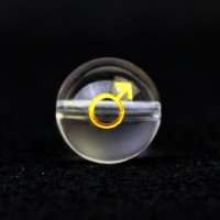 【オリジナル商品】カービング　占星術　火星　水晶(金彫り)　12mm　　品番： 10752