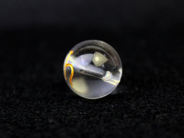 画像2: 【オリジナル商品】カービング　占星術　土星　水晶(金彫り)　12mm　　品番： 10754