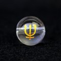 【オリジナル商品】カービング　占星術　海王星　水晶(金彫り)　12mm　　品番： 10756