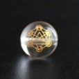 画像1: 【オリジナル商品】カービング　神聖幾何学模様　メタトロンキューブ　水晶(金彫り)　12mm　　品番： 9707 (1)