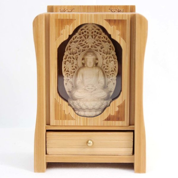 画像1: 置物　木彫り　八尊仏　阿弥陀如来　　品番： 10037