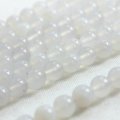 連　ホワイトカルセドニー　 丸　 8mm　品番： 4486