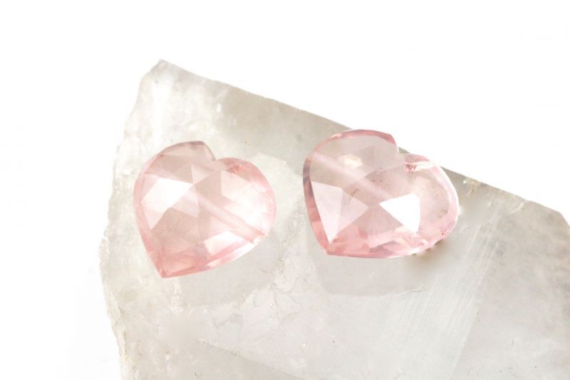 一粒売り ローズクォーツ ハート型 穴あり 約9.7ctから12.9ct 