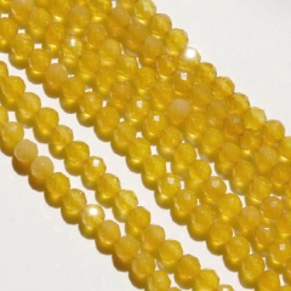 画像1: 連　イエローアゲート（薄）　カット　 4mm　　　　品番： 3776 (1)