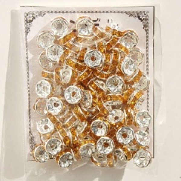 画像2: ロンデル(SVアンバー/平型)  8mm 100個    品番: 8073 (2)