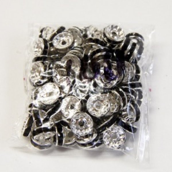 画像2: ロンデル(SVブラック/平型)  8mm 100個    品番: 8082 (2)