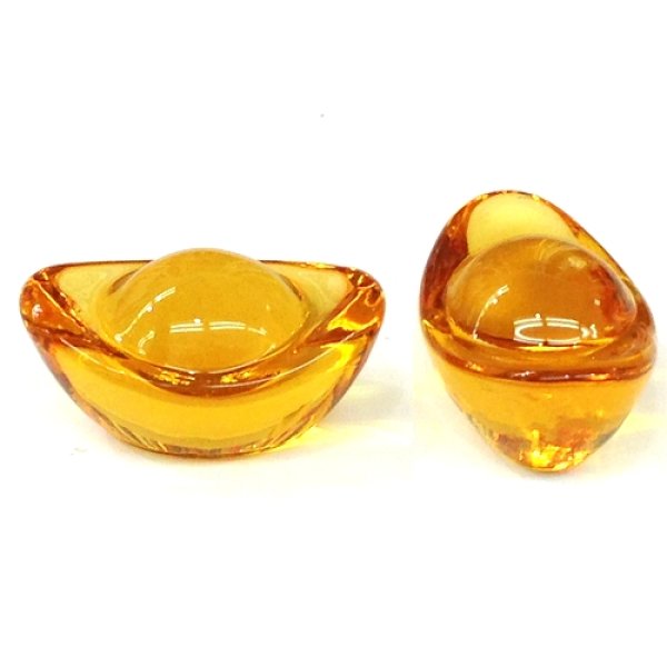 画像2: 置物 元宝 合成シトリン 小(幅26*高さ14mm) 品番:9400 (2)