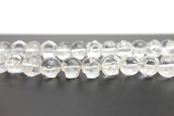 画像2: 【売切50%OFF(表示価格が割引後の金額)】連 クリスタル(水晶) スカル(髑髏)横穴 14mm ※割引クーポン・ポイント付与対象外    品番: 4063 (2)
