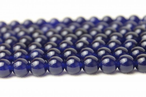 画像2: 連 クォーツァイト ネオンブルー 丸 12mm  品番: 9055 (2)