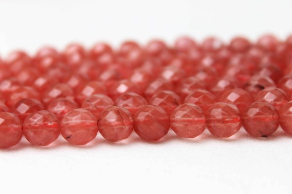 画像2: 連 合成チェリークォーツ カット  4mm    品番: 4162 (2)