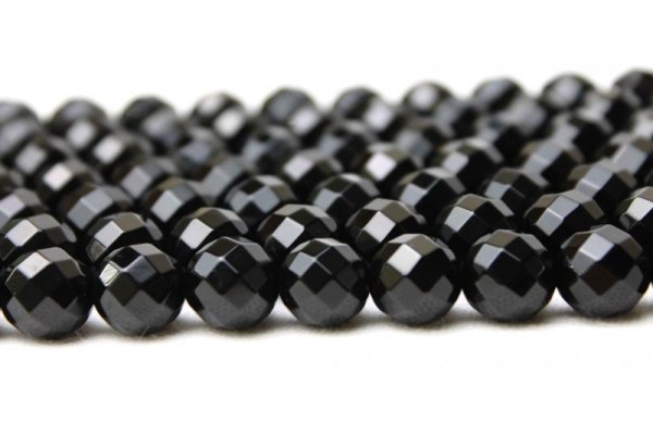 画像2: 連 オニキス カット  6mm     品番: 3852 (2)