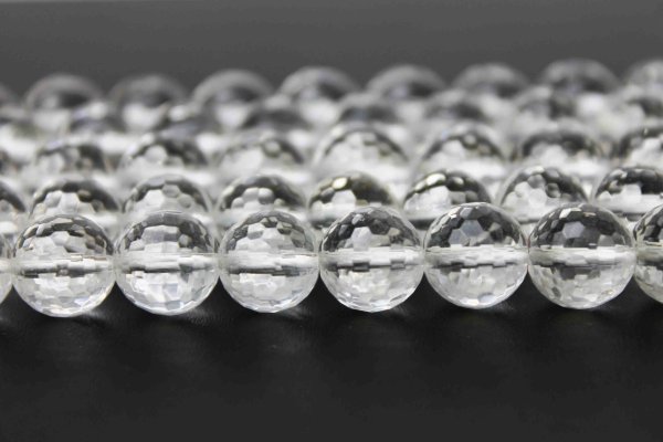 画像2: 連 クリスタル(水晶) ミラーカット 14mm     品番: 4091 (2)