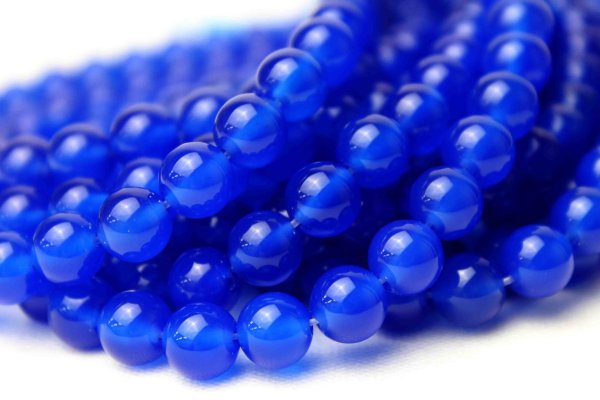 画像3: 【売切50%OFF(表示価格が割引後の金額)】連 ブルーアゲート  丸  8mm    ※割引クーポン・ポイント付与対象外 品番: 4427 (3)