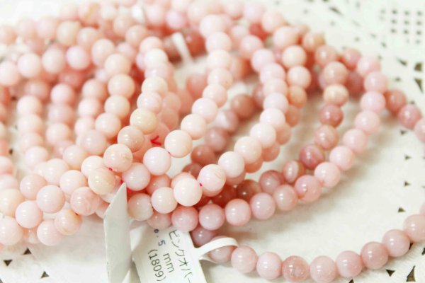 画像4: ブレス　ピンクオパール　6.5mmから7.5mm　　品番： 6929 (4)