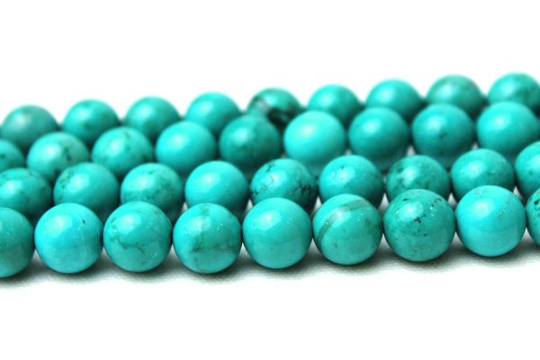 画像2: 連　ターコイズ（グリーン） 　丸　 8mm　　　　※ポイント対象外　品番： 9146 (2)