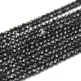 ネックレス ブラックスピネルカット 約2×1.5mm 40cm~45cm 日本製