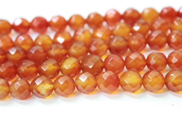画像2: 連 カーネリアン(オレンジ) カット  8mm     品番: 3954 (2)