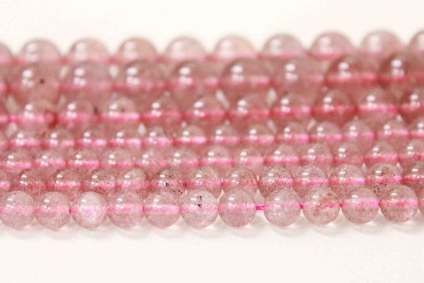 画像2: 連 ストロベリークォーツ 丸 10mm  品番: 9239 (2)