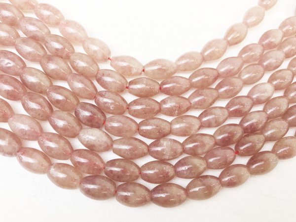 画像3: 【売切50%OFF(表示価格が割引後の金額)】連 ストロベリークォーツ ライス 12*8mm    ※割引クーポン・ポイント付与対象外 品番: 5920 (3)