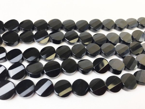 画像2: 【売切50%OFF(表示価格が割引後の金額)】連 オニキス Sラインカットコイン 10mm  ※割引クーポン・ポイント付与対象外 品番: 10372 (2)