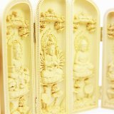 木彫りの昇り龍 高さ25cm 置物 柘植 木彫りの龍 : 仏像と縁起物