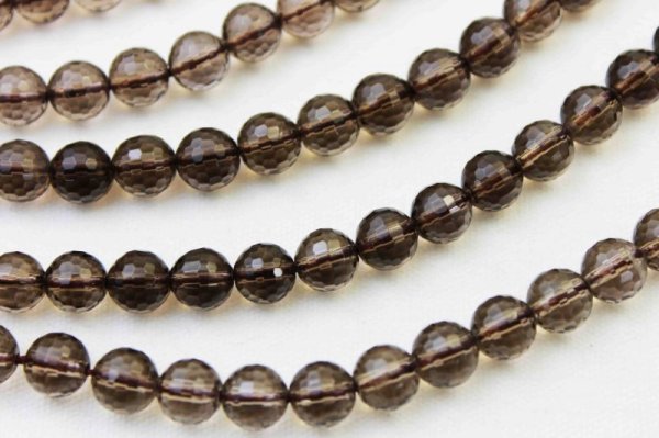 画像3: 連 スモーキークォーツ ミラーカット  8mm    品番: 4250 (3)
