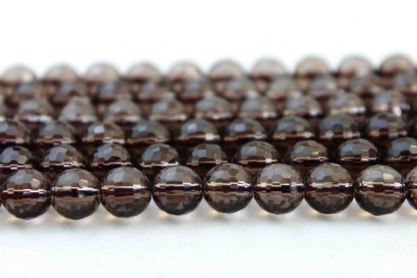 画像2: 連 スモーキークォーツ ミラーカット  8mm    品番: 4250 (2)