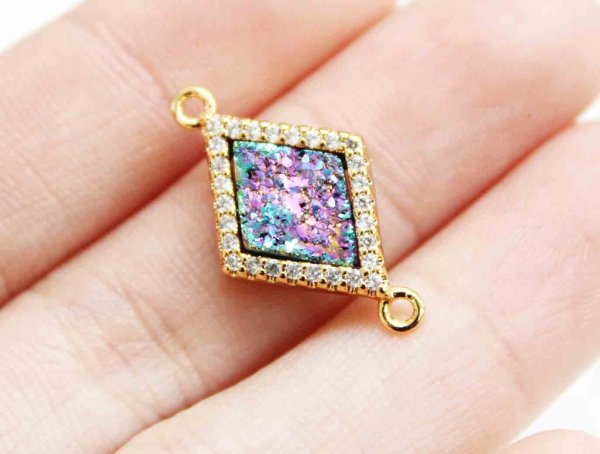 画像4: ドゥルージー コネクトパーツ ひしがた型ギャラクシー 1.6cm×1.2cm  品番: 10607 (4)