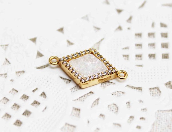 画像2: ドゥルージー コネクトパーツ ひしがた型ホワイト 1.6cm×1.2cm  品番: 10605 (2)