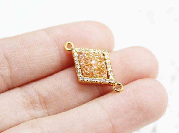 画像4: ドゥルージー コネクトパーツ ひしがた型オレンジ 1.6cm×1.2cm  品番: 10606 (4)