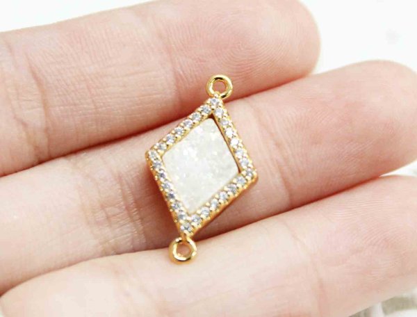 画像4: ドゥルージー コネクトパーツ ひしがた型ホワイト 1.6cm×1.2cm  品番: 10605 (4)