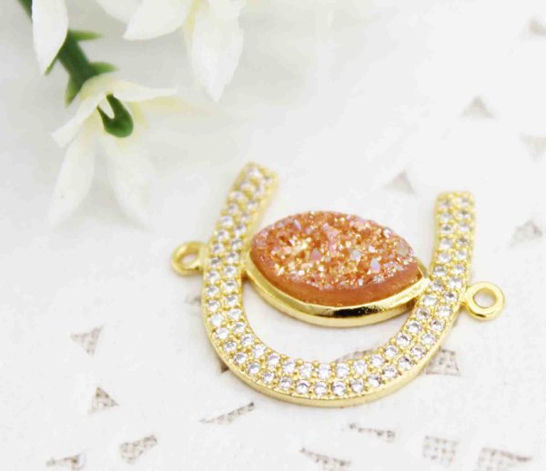 画像2: ドゥルージー コネクトパーツ ホースシュー オレンジ 1.8cm  品番: 10630 (2)
